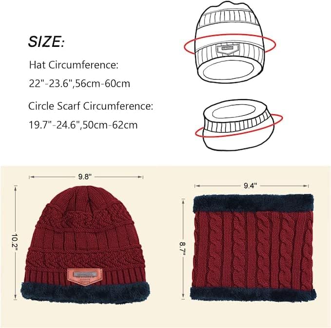 Wool Beanie Cap & Muffler for Boys,Girls, Men & Women