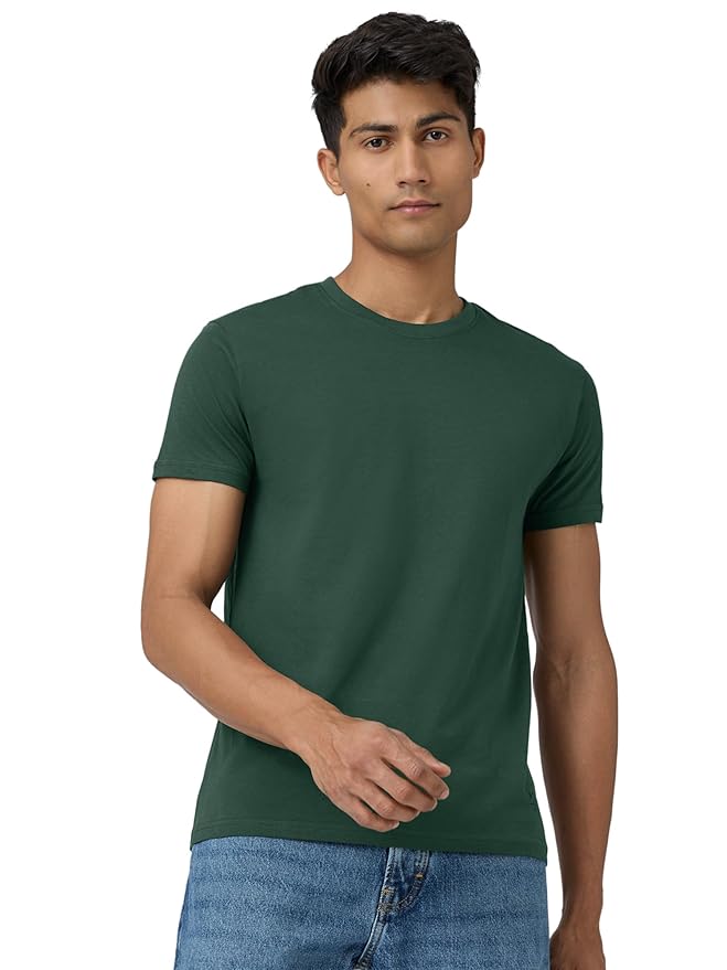 Men's Pace Regular Fit Crew Neck 100% Combed Cotton Half Sleeve T-Shirt