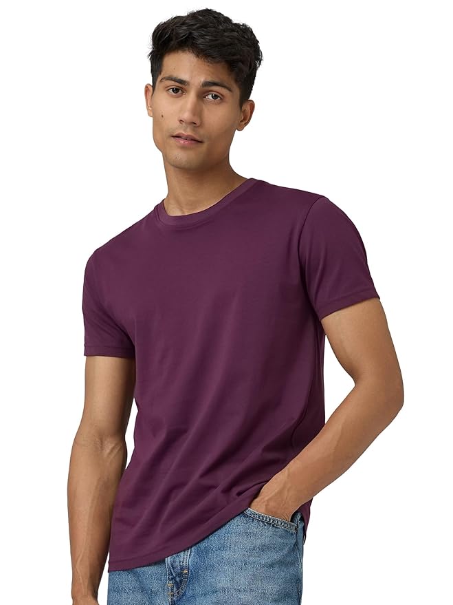 Men's Pace Regular Fit Crew Neck 100% Combed Cotton Half Sleeve T-Shirt